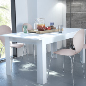 Extendable Dining Table White Gloss Color