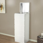 Chest Of 5 Drawers with Mirror in White Matt Color