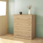 Chest Of 4 Drawers In Natural Oak Color