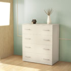 Chest Of 4 Drawers In White Matt Color