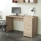 Natural Oak office desk with 4 Drawers
