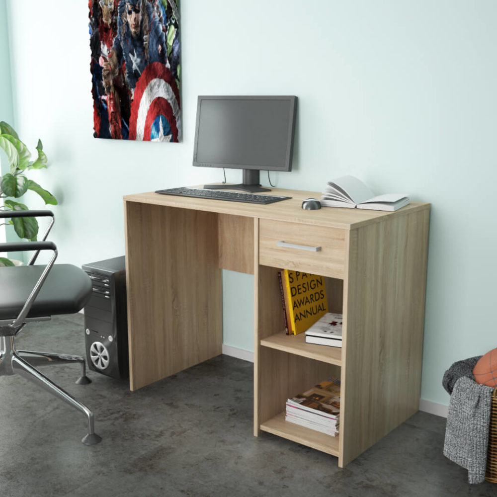 Office Desk In Natural Oak Color Idea Workmate