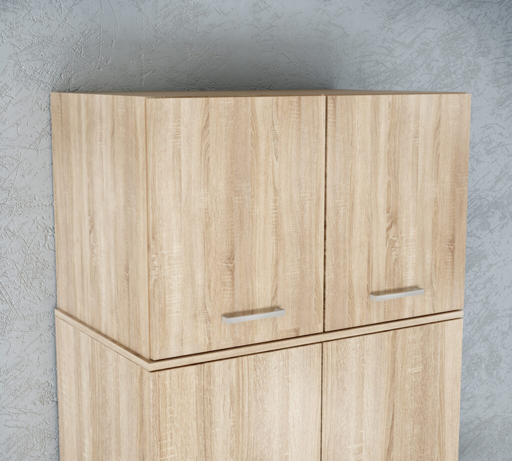 Top Up Wardrobe 2 door Natural Oak Color - Idea Workmate